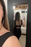 I bought this dress in a size small. According to the website, with my body type and everything, I should be a medium. However, I got a small based on other reviews, I like my dress to not be tight but lay flat against my body. This dress is perfect for that, very flattering! Even with my larger bust size, I can wear no bra which is amazing. Originally this wasn't the dress I wanted, but I am so happy I ordered this one. I usually size down slightly for things. I don't like loose fitting baggy clothes and I'm glad I went with the small! :) - Abigail M.