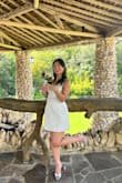 I got this for my courthouse wedding and it was perfect. I live in Texas, so it's still hot af in September. I did size down. I usually get a small but decided to get an XS for a more fitted look. So many compliments, I loved her! - Angela H.