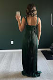 I love everything about this dress. The color is perfect. Not too bright but not too muted. Lulus got the pleating just right on this to where it's not too big of a pleat that it looks silly and not too small to look like bad crimped hair from the 90s. The bow on one shoulder& chef's kiss. It looks way more expensive than it actually is. Similar to other reviews, the chest area is tight. For me, it's perfect because I have a very small chest to begin with, and I love how it hugs me. I'm so excited to wear this dress in October for my brother's wedding! Very happy with my purchase : - Megan S.