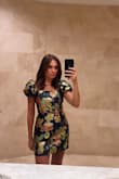 This dressed looked great and fit great!!! The material is stunning. It looks so expensive. I got a ton of compliments. Perfect for a fall wedding. - Antonia P.