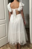 This dress is beautiful and perfect for wedding rehearsal. It's good quality and super flattering. The zipper came stuck but because it runs a little loose I'm able to slip it over. If it wasn't non refundable I'd return it for one that isn't stuck but I recommend! - Hailey R.