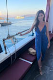 this dress literally hugged my body in all the right places. so comfortable, i got a ton of compliments on this dress. will definitely buy it in black for a future event. - Giana C.