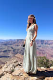 Whenever I wear this, I get compliments on this dress from complete strangers! It's beautiful and light and flowy. It does fit quite tightly around the middle, but it does have a zipper side, but just so anyone else who orders is aware there's no give to the waist. It can easily be dressed up or down and photographed beautifully! Wore this to a family trip to the Grand Canyon but have worn it other times too. Just reliable and beautiful. - Hailey G.