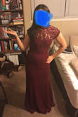 I bought this to wear as a bridesmaid dress in my friends wedding. I'm seriously in love with this dress. I wanted to buy a medium but they were all out, so I ended up buying a small. I'm very happy with my purchase. It runs a little snug but I did buy it smaller. The material is so soft and extremely comfortable. The dress is a tad long but I think it'll be the perfect length with some heals. The dress looks a little dark in my photo but that's because of the lighting. The dress came in about a week later (maybe 2 max) and the customer service chat was very helpful when I had questions about sizing. - Abigale O.