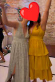 I'm a 36DD and loved this dress! If you wear a sticky bra and put some fashion tape on, it will hold! Plenty of fabric on either side of the top to help with surface area. I did not find this too revealing for a traditional wedding. Look up Good Lines tape and they'll have you set with this dress! I even did the worm in it at the dance party! Loved the color for a late summer/early fall wedding! - Anna W.