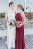 I wore this dress as the Maid of Honor along with six other bridesmaids in my best friend's wedding back in September and it could not have been more perfect! The color is simply stunning and the dress is so comfortable! The adjustable straps make it so easy and give the perfect look to your backside! The dress is also very thick and full so it makes it look more formal and just overall classy. We all received so many compliments on the dress, and you can't beat the price! I highly recommend this dress and all of its color varieties especially for any wedding occasion! - Marleigh M.