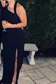 I wore this dress to a black tie wedding and got lots of compliments! It's very simple and elegant and looks really nice with an updo. My only note is that the top is VERY low cut on the one side (like you could see my sticky bra low). I was fidgeting with my dress a lot and ended up pinning the side together so there was more coverage, but once it was pinned I really loved it! - Maggie S.