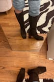 Ordered to see if they were less square in person, not the case. If it's your thing go for it but not for me! Definitely runs large I would order at least half a size smaller as well. The Suede looks really nice and would definitely be keeping it if the toe shape was better. - Cait L.
