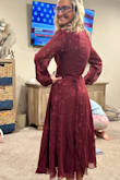 This dress will be perfect for Christmas! Fit is wonderful, I love the wrap around concept to make it tighter or more loose depending on which Christmas event I'll be attending. The color is gorgeous and I love that the material is double layered! Amazing quality! - Hanna M.