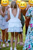 I wore this for my rehearsal supper and LOVED IT! I felt classy and cute. My husband told me I resembled a bell, which I thought was hilarious. I got a lot of compliments on it. I wore adhesive covers in the front that held the girls all night! Truly love this dress! - Robin B.