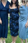 I was in search of a dress to attend a wedding and needed to find one that would have a bit of stretch to accommodate my growing baby bump (22 weeks). I'm usually a medium or large and currently 160 lbs. Large was perfect and comfy. - Mika B.
