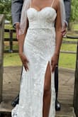 I ordered this dress for my wedding and I loved it! I felt so pretty, and the dress is somewhat flattering. The slit and lace add a sexy but classy touch. I was worried when I first added it to my cart because there were hardly any reviews for it, but I'm happy with my purchase! - LaShea B.