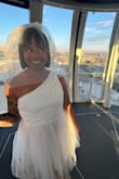 I wore this for my Vegas wedding and I absolutely loved it. Needed a quick steam because it was a little wrinkled out of the package, but other than that it was perfect. Very comfortable and fit great! My waist and weight fluctuates a lot so sometimes I fit a medium from Lulus and sometimes a large. I read the product description on this saying the fabric had no stretch so I decided to go with size L and I'm glad I did. Absolutely love shopping Lulus. :) - Allegra-Marie M.