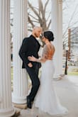 I did not want a super fancy wedding dress and came across this and I was in love. I did the thing to find out my size and it fit perfect. I loved it sooo much! - Melissa W.