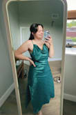 I got so many compliments on this dress! It was very flattering and I appreciated the adjustable straps. Also comfortable!! 

The slit was a little high on me, but because the dress was snug at my hips I didn't have to worry much about flashing anybody. - Laurel J.
