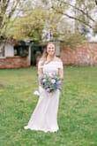 When I tell you I purchased a ton of dresses, I really did. I had a different one picked out for our elopement ceremony but it ended up not feeling right. Towards the end, maybe a month before our ceremony, I took a chance and tried this one. I instantly knew it was the one for me. It hugged me in all the right places, and I felt gorgeous in this dress the entire time. One thing to note was the shoulder portion. The "straps" did move when my arms went up, and that was the only real issue I had with it. It didn't stay smooth the entire time when I moved as normal, but that didn't bother me too much. We just adjusted as needed for pictures. Overall, I am so happy with this dress, everyone told me how beautiful it was and I felt like I was wearing a luxury item! Simple elegance for sure :) - Anna L.