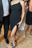 This dress was comfortable and flattering. The front slit & stylish back is everything and sets it apart from your basic black dress. I received many compliments, buy it! - Heather C.