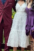 Had a small elopement party with 17 guests. It fit so nice and I felt great in it. Extremely comfortable. I saw some reviews saying the dress is itchy under your arms, but I didnt have that problem at all. Would definitely recommend. - Cheyenne M.