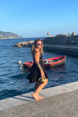 I could not love this dress more. I have it in black and white. It's so freaking comfortable and so sexy. Love the asymmetric swishy hem. I wore it all over Italy, and it's light, comfortable, durable. - Katherine W.