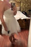 The dress looks so cute, but it is too large. It doesn't fit and falls down. So I want to return it - Sophia M.