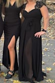 I absolutely loved this dress for our pumpkin head photo shoot! The lace detailing around the shoulders and back is not only soft but also provides great support. I felt confident and stunning throughout the shoot. The length is a bit long for my shorter frame, but that's to be expected. Overall, it was the perfect choice for the occasion! - Michelle G.