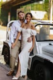 Absolutely love this dress! I bought it for engagement photos and it is so classy! It can be worn off the shoulder or on. It fits perfectly. I'm usually a size 1 and got an xs! Photographed beautifully - Emma H.