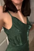 Wanted to love this dress, but the fabric around the chest lays awkwardly. I can imagine having to re-adjust it throughout the night. Just does not look good - Diana C.