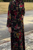 This dress was very comfortable and fit great. I loved that it was long enough to wear any heels! The pictures don't really show how beautiful the colors of the dress really are. - Jessica S.