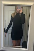 I wouldn't consider myself curvy but this dress gives the illusion I am. Much thinner than I expected so definitely wouldn't be warm but it's super cute and comfortable - Michel P.
