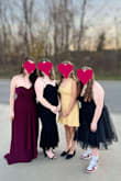 My daughter loved this dress from Lulus. It was perfect for her Semiformal dance (she attends a private school and it was appropriate and passed dress code). She didn't want to wear a short dress but wanted something flowy. This was perfect. It fit true to size, she's typically a size 8 and got the Medium. It fit well in the bust and she didn't have to keep pulling it up all night! The color was more beautiful in person. She is 5'5 and wore a slight heel and no hemming needed! - Erica A.