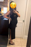 I wore this to a wedding at ~6 months pregnant. It fit great and hugged my curves and bump in all the right places. Non pregnant I likely still would have ordered a Medium or gotten a small to be a little tighter. The halter fit just right and there was no awkward side boob. Only small complaint is the tag in the back kept flipping out so I had to cut it (but not a make it or break it thing). Slit also came up high but wasn't too high that it was awkward. - Shelby H.