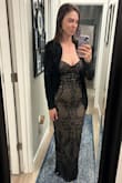 This dress is absolutely stunning and fits perfectly! It looks great with or without a sweater. My husband and I will be celebrating 10 years of marriage this coming year, and I plan to wear this dress when we go out to celebrate. - Jamie F.
