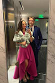 This dress was absolutely a show stopper for a "colorful black tie" wedding I attended last week. I received compliments all night, and I felt like a million bucks! :) The material was thick and felt expensive, and the pleats made the dress look tailored, especially from the back. I didn't have time to take it to the dry cleaners to be pressed before the event, but I was able to iron out the wrinkles from shipping without issue. (Ironing did take a bit of time, but worth it!!) The pleats are off-centered on purpose!! It gives you every opportunity to pose with a leg out for a little extra glam. The neck line was very flattering, and pockets were the secret detail that sent the dress into the stratosphere. 10/10 would recommend this dress. - Alexis D.