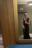 I've never received so many compliments on a dress! The sleeve detail is fantastic and the mermaid styled bottom was super flattering. Note that this dress is long. I'm 5'7 and in two inch heels, I still occasionally stepped on the bottom of the dress. The fabric was nice and smoothing which made me feel comfortable about it hugging places I am insecure about. Would highly recommend! - Taylor M.