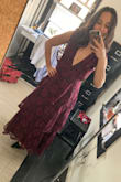I wore this to a semi-formal wedding in the Northeast in November. The deep burgundy was a perfect color for the season. It was comfortable, moved well, and was flattering. I received lots of compliments! - Jillian H.