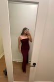 I usually wear small/medium. I ordered a medium, and it fit perfectly top half is like a corset, and the bottom lays lovely. Thick material and not see-through. I am 5'6 . It was the perfect length. I definitely think someone about one to 2 inches taller than me would fit well. I was wearing high heels. - Betsy V.