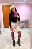 I absolutely adore this skirt. This is now my go to skirt during winter. It is so soft and comfortable. It was a little loose in the waist, but my waist fluctuates between size small and extra small. The small was a little loose, but I believe it was the better fit for me. - Kelly S.