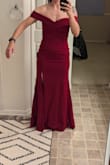 Gown was beautiful, but I bought it for a Holiday ball and if I move I'm uncomfortable. The top slips but the arms are tight so I can't image participating in any activity because I'm too busy keeping my arms to my side and holding up my top. I don't think sizing up would have helped with how open the top area felt. - Elizabeth F.