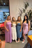 I wore this top along with a full white maxi skirt to my wedding welcome party. It was soo cute and romantic, perfect for the evening. Very comfortable. You will need someone to tie you into this, it would be hard to do alone. Got so many compliments on this, highly recommended! - Jessica R.