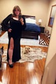 Absolute showstopper- super flattering, the stretch in the material sucks you in and flattens you out and is thick enough to hide any shape wear lines. A medium would've been a little bit long for me, but I got these great stacked heels that made it the perfect one and the slit was just high enough. I wore it to my friends late November wedding with a blazer draped over my shoulders and got a ton of compliments! I would buy this again - Liz