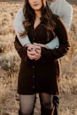I purchased this dress for my family photos and to have as a fall/winter staple in my closet. I couldn't be happier! It fits snug but without my bump it probably would be perfect. I would recommend sizing up if you dont want it to be form fitting. The material is thick and this really is well made. So happy I purchased this! - Taylor T.