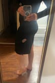 Update: they sent me a brand new one and it's finally cool enough to wear so I came back to add that I really love this dress! It's warm and cozy and perfect for wearing the work! Can't believe I got it on sale for under $20.
I got this on sale with no returns/exchanges. Never in my life have I received something from Lulus with a hole this large in it. This is totally unacceptable regardless of it being a sale item. - Kayleigh S.