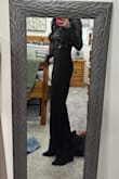 This outfit is absolutely stunning! Wasn't sure I would like the feathers, but they are perfect. This is very fitted at the waist. I am a true XS and it is TIGHT (I am bigger chested). Not tight enough to exchange. - Monica L.