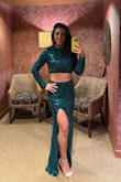 Fits true to size. Comfortable and perfect length on me with heels on. Got a ton of compliments when I wore it for our company holiday party. - Vanessa S.