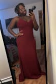 Worn to fiancés holiday work party. Dress is comfortable and fit just about perfectly. Zippers a little finicky but not a big deal if you have someone help apply a bit of elbow grease! Ran just about and inch or two too long with heels and had no time to get it hemmed (tall girls, this one is for u!). material is solid and not thin at all. Got compliments all night! - Xan U.