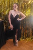 Was a little loose in the waist but still looked great! Bust didn't fill up the chest area but dress was flattering all around. The slit is pretty high, which was what I wanted. - Sandra M.