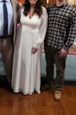 I am 5'6 about 170-180lbs, normally a size L, and I ordered an XL. I had some extra room in it, as I preferred things a little bigger rather than too small. I did get the dress slightly hemmed to wear with flats. It was super comfortable and wore it for my church wedding ceremony! Loved it! - Emily D.