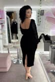 Loved the look of the dress. It fit well and was flattering. Got lots of compliments. Wore it for a work Christmas party. Took a star off because the shoulders wouldn't stay up. I tried double-sided tape but it didn't hold. - Katie C.
