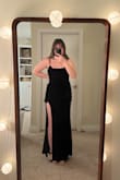 Overall, I am pretty happy with this dress! It is comfy and looks very elegant/classy which is exactly what I was going for for a cocktail dress NYE wedding. My two issues are that, 1 - the straps do not feel as sturdy as they could be. I haven't had an issue so far, but I make sure to be extra careful in case they snap. And 2 - the dress is a bit too long/loose for me as a shorter height woman who is a true Medium/size 10. This causes the dress to bunch up along the sides (you can see in the photo) and I have to keep pulling it down. - Camryn C.