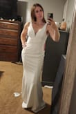 My fiance and I are eloping this coming summer, and I needed to find a simple but elegant dress for traveling to our destination. This is it! The fit is great...I may get a couple small alterations, but it is fine without too. It will be cool enough for the heat, and dressy enough to compete with mountains. Would buy again! - Leah F.